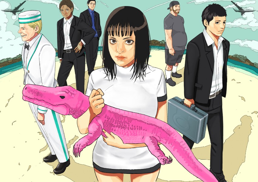 mondo sumio, christina, kusabi toriko, remy fawzil, peter bocchwinkur, and 2 more (hana to taiyou to ame to) drawn by genkiflat