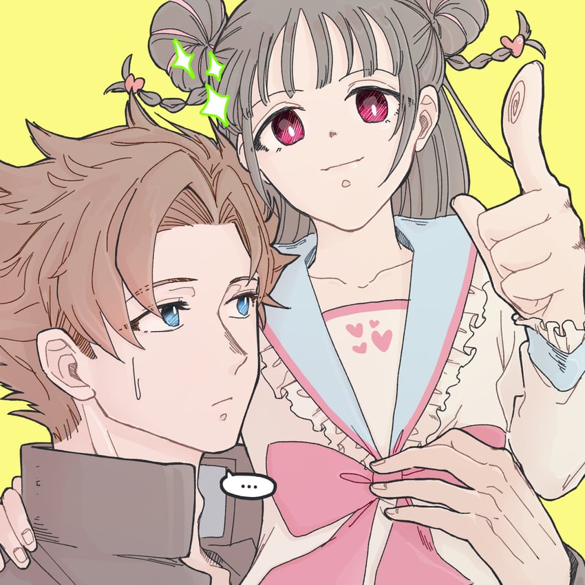 asamine matakara and jin mahoro (bucchigiri?!) drawn by mastubada_(mtn_akr)