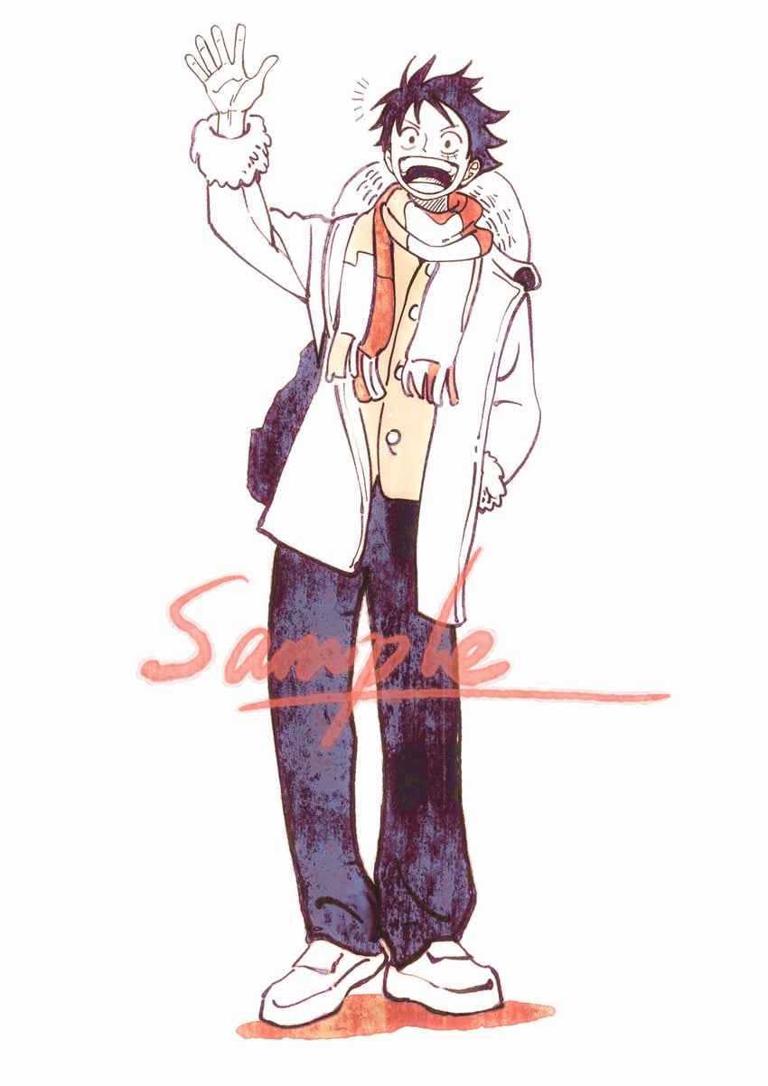 monkey d. luffy (one piece) drawn by qing_han_geng_(sunwind9426)
