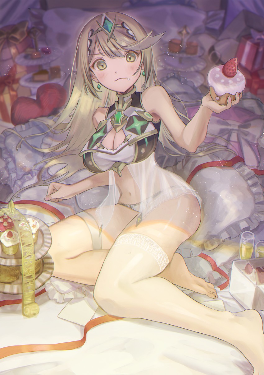 mythra (xenoblade chronicles and 1 more) drawn by fujie-yz