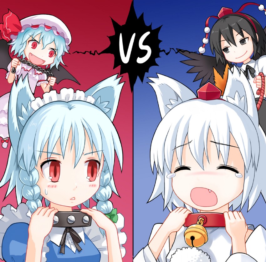 remilia scarlet, izayoi sakuya, shameimaru aya, and inubashiri momiji (touhou) drawn by yuugiri_(u-slash)