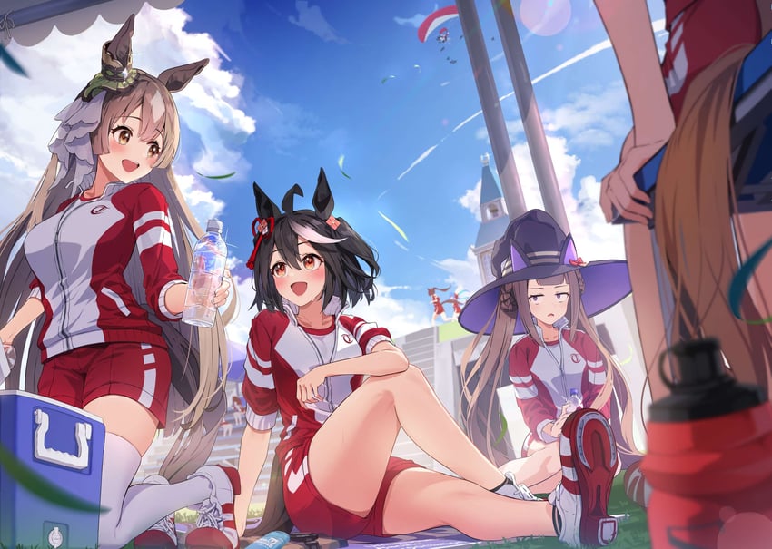 tokai teio, satono diamond, kitasan black, twin turbo, and sweep tosho (umamusume) drawn by hamanashi_(trapiorra)