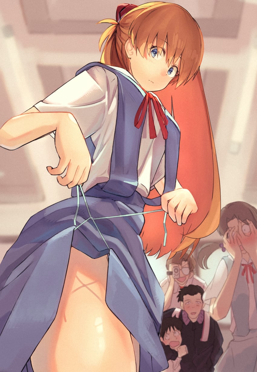 souryuu asuka langley, ikari shinji, aida kensuke, horaki hikari, and suzuhara touji (neon genesis evangelion) drawn by yakankome