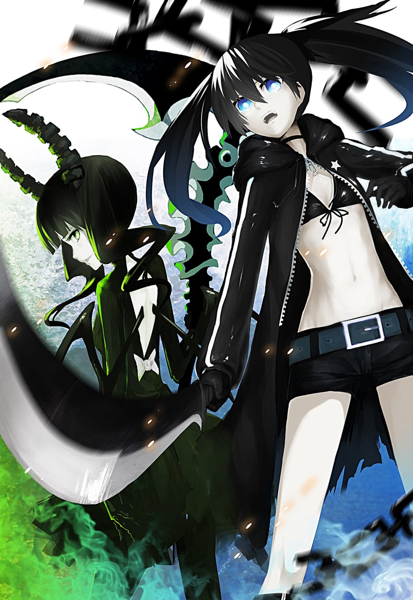 black rock shooter and dead master (black rock shooter) drawn by mek