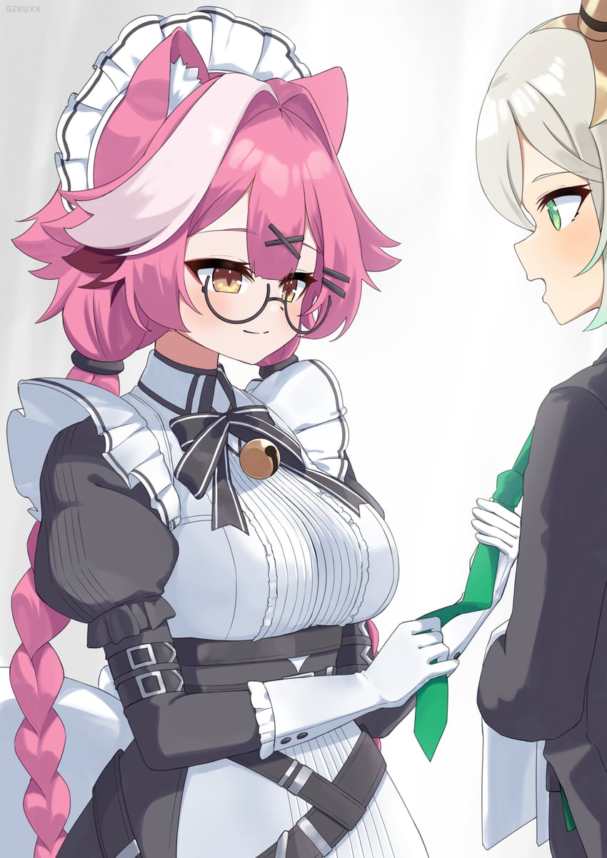 raora panthera and cecilia immergreen (hololive and 1 more) drawn by gevuxx