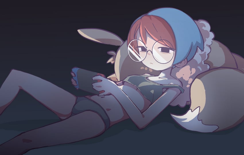 eevee and penny (pokemon and 1 more) drawn by orenjipiiru
