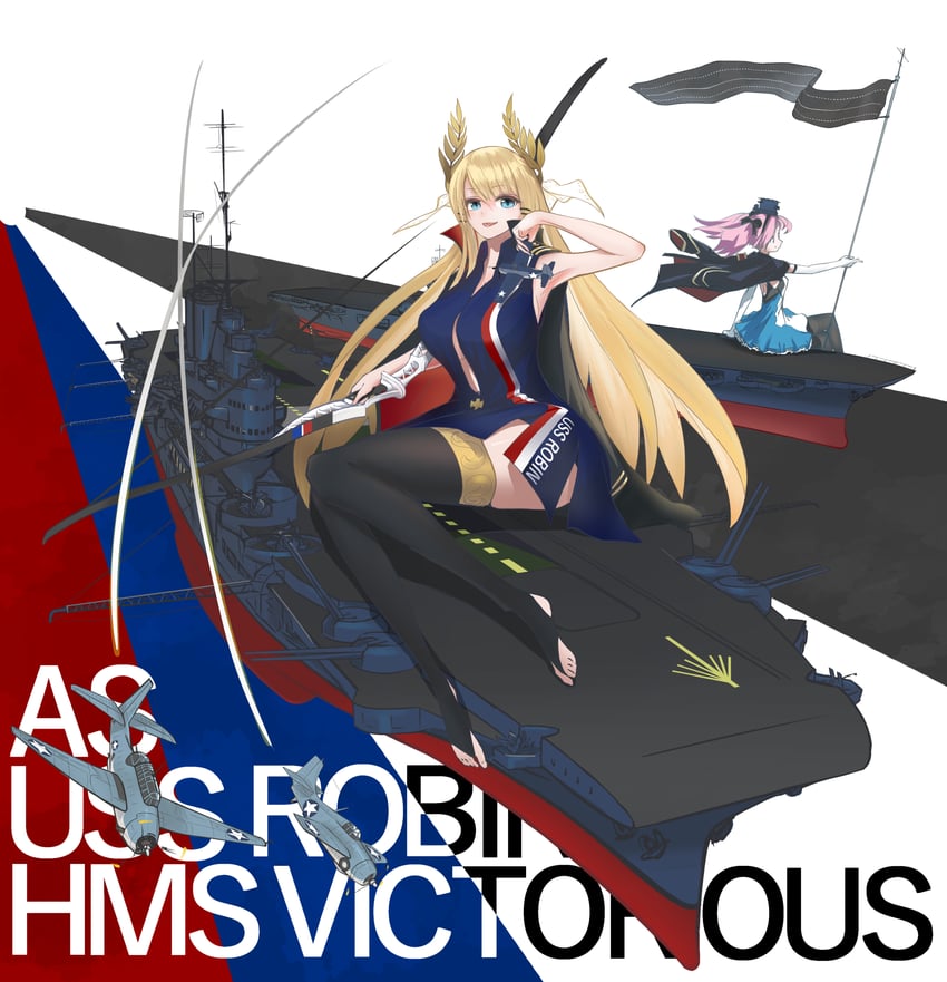 victorious and saratoga (azur lane) drawn by satsukitou