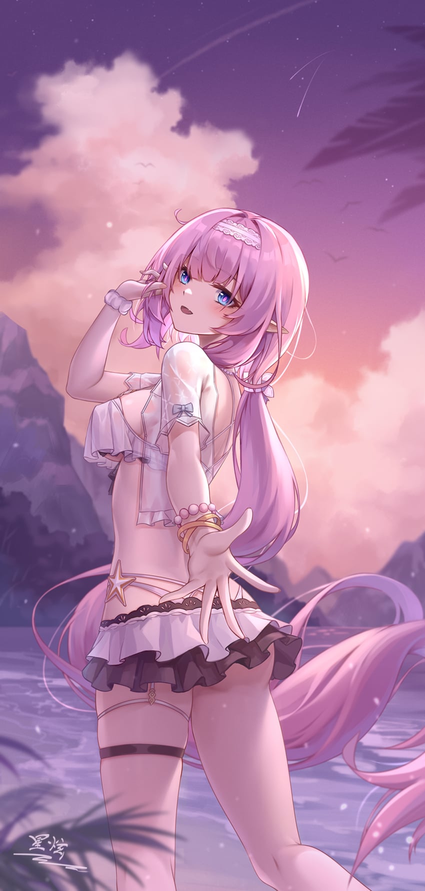 elysia (honkai and 1 more) drawn by yelan_xing_xuan