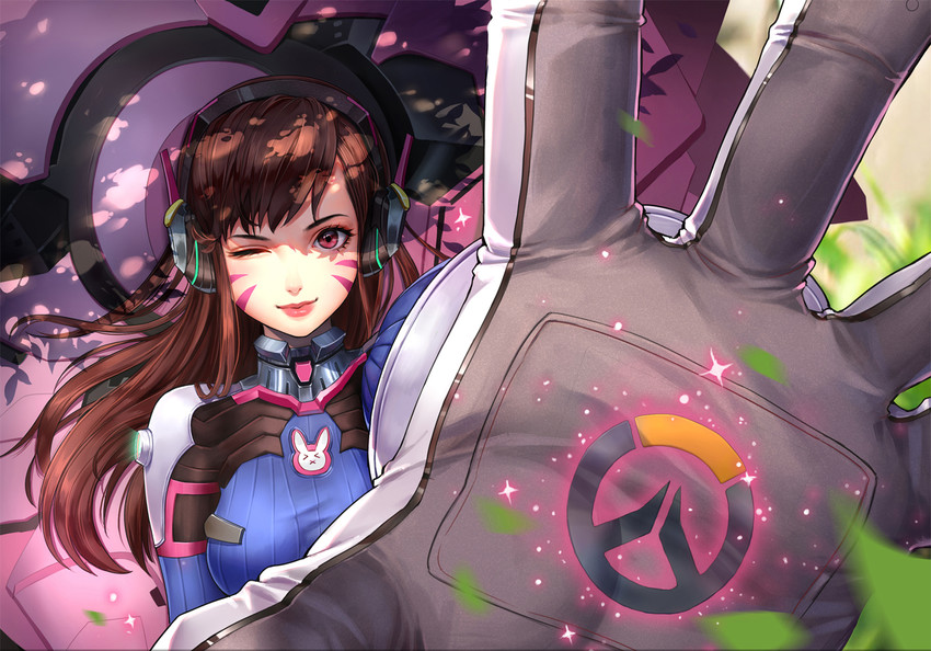 d.va (overwatch and 1 more) drawn by qi_kou