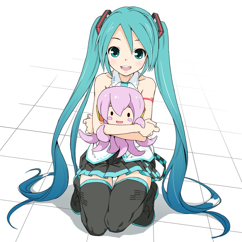 hatsune miku, megurine luka, and takoluka (vocaloid) drawn by soukun_s