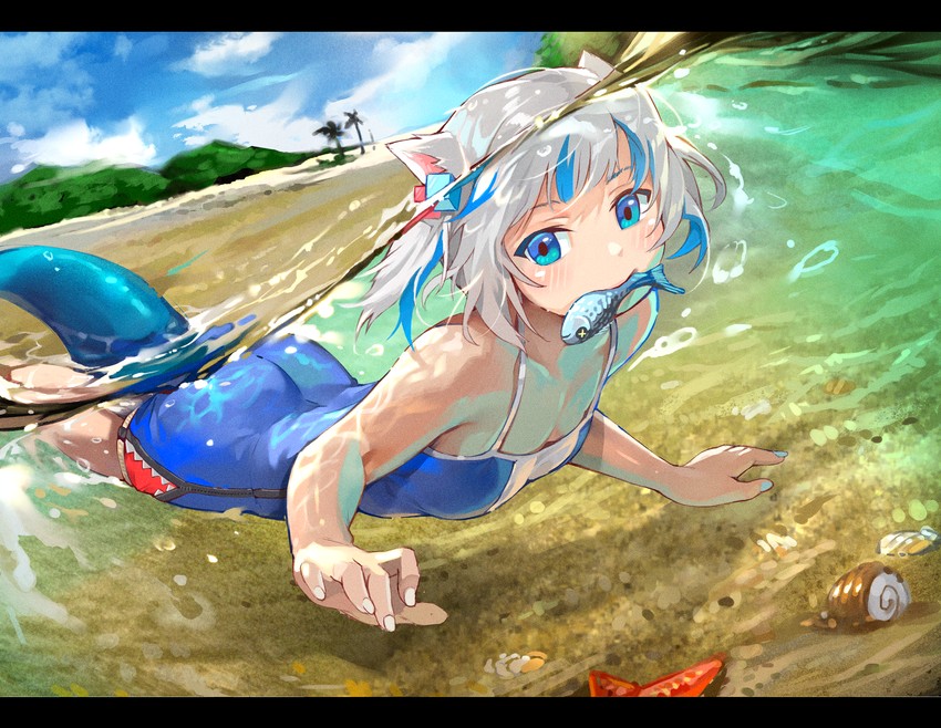 gawr gura (hololive and 1 more) drawn by yoshikawa_hiro