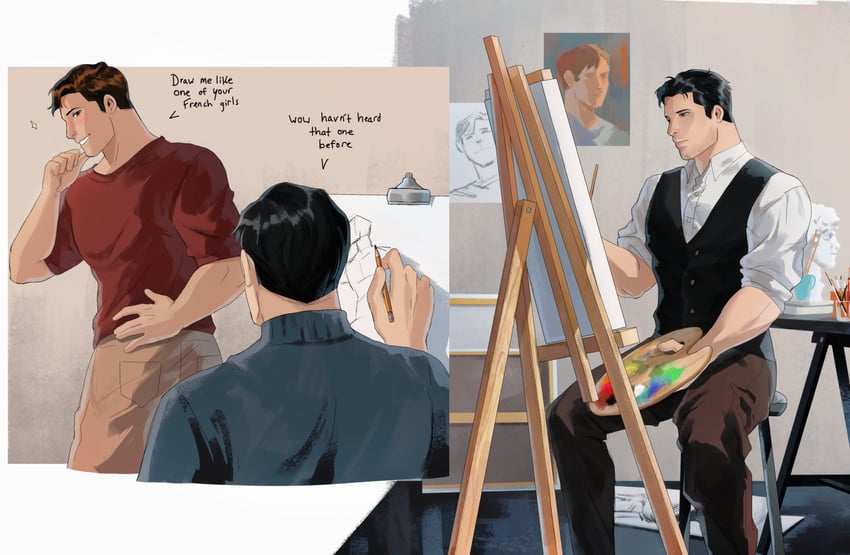 bruce wayne and hal jordan (dc comics and 2 more) drawn by haljordanmylove