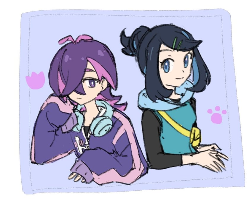 liko and dot (pokemon and 1 more) drawn by xlii_idk