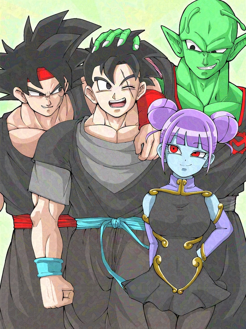 son gohan, piccolo, bardock, and vidro (dragon ball and 1 more) drawn by shin_(mrgt2288)