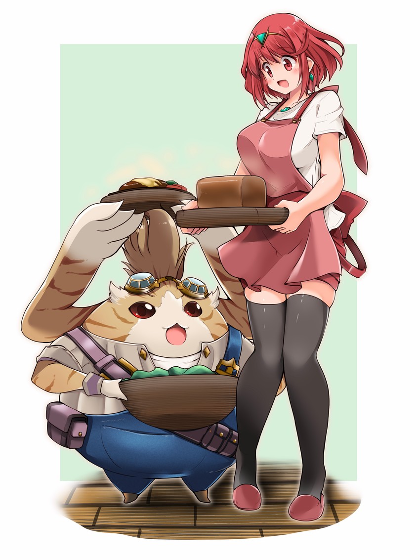 pyra and tora (xenoblade chronicles and 1 more) drawn by kurokaze_no_sora