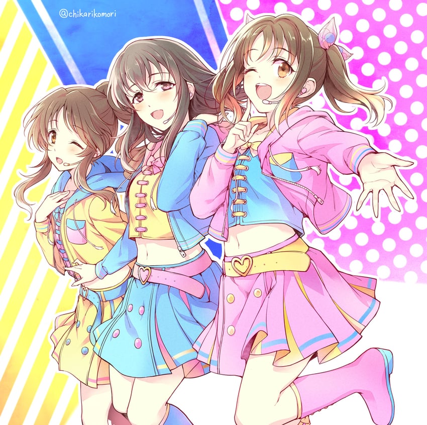 takamori aiko, fujiwara hajime, and imai kana (idolmaster and 2 more) drawn by chikariya