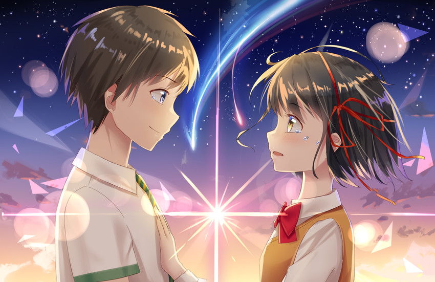 miyamizu mitsuha and tachibana taki (kimi no na wa.) drawn by ji_dao_ji