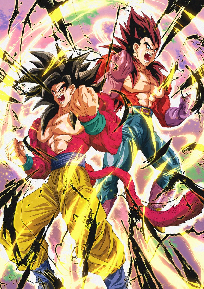 son goku and vegeta (dragon ball and 1 more) drawn by araaaa453