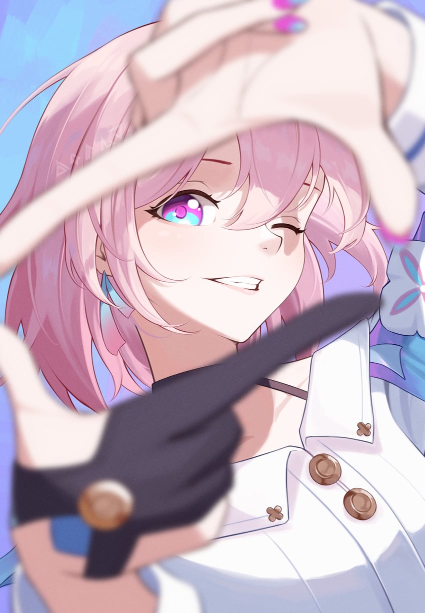 march 7th (honkai and 1 more) drawn by darkhawkayin