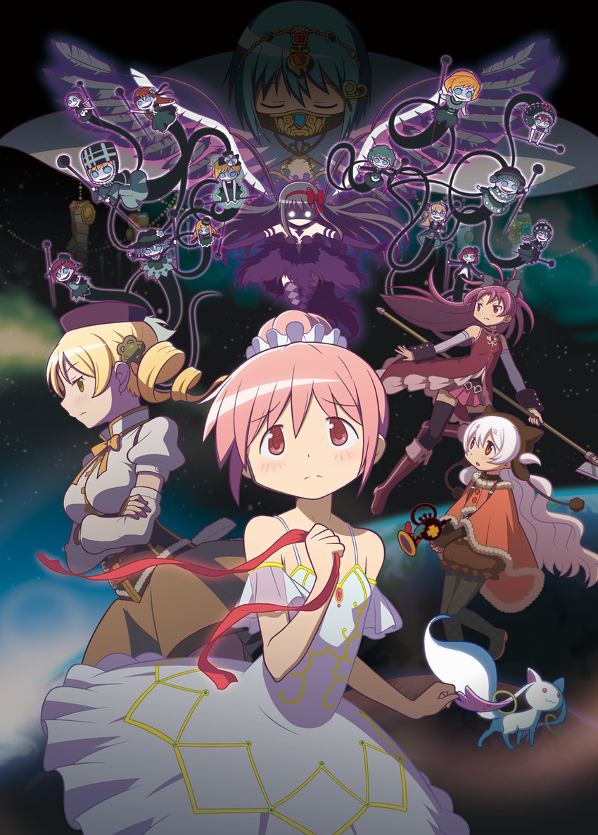 akemi homura, kaname madoka, miki sayaka, sakura kyoko, tomoe mami, and 4 more (mahou shoujo madoka magica and 1 more) drawn by gecchu