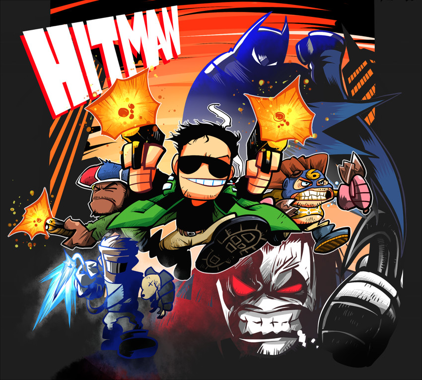 batman, lobo, dogwelder, sixpack, natt walls, and 1 more (dc comics and 2 more) drawn by rariatto_(ganguri)