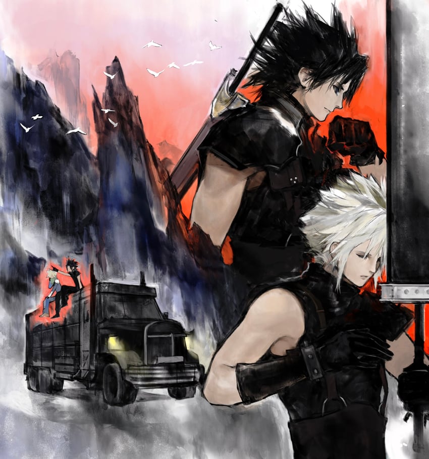 cloud strife and zack fair (final fantasy and 4 more) drawn by cloud_virtu