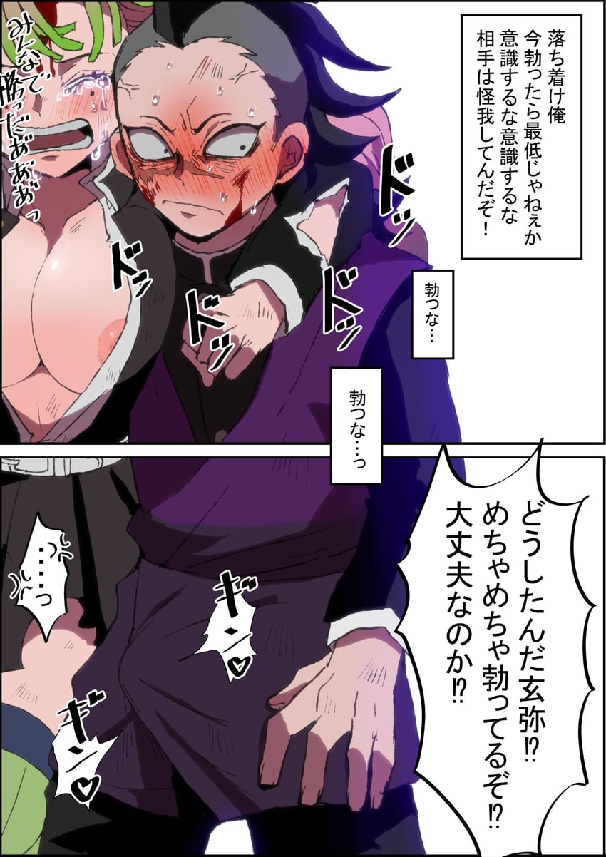 kanroji mitsuri and shinazugawa genya (kimetsu no yaiba) drawn by benjomushi