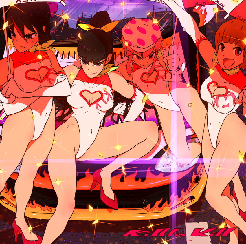matoi ryuuko, kiryuuin satsuki, mankanshoku mako, and jakuzure nonon (kill la kill) drawn by moke-re-mubenbe