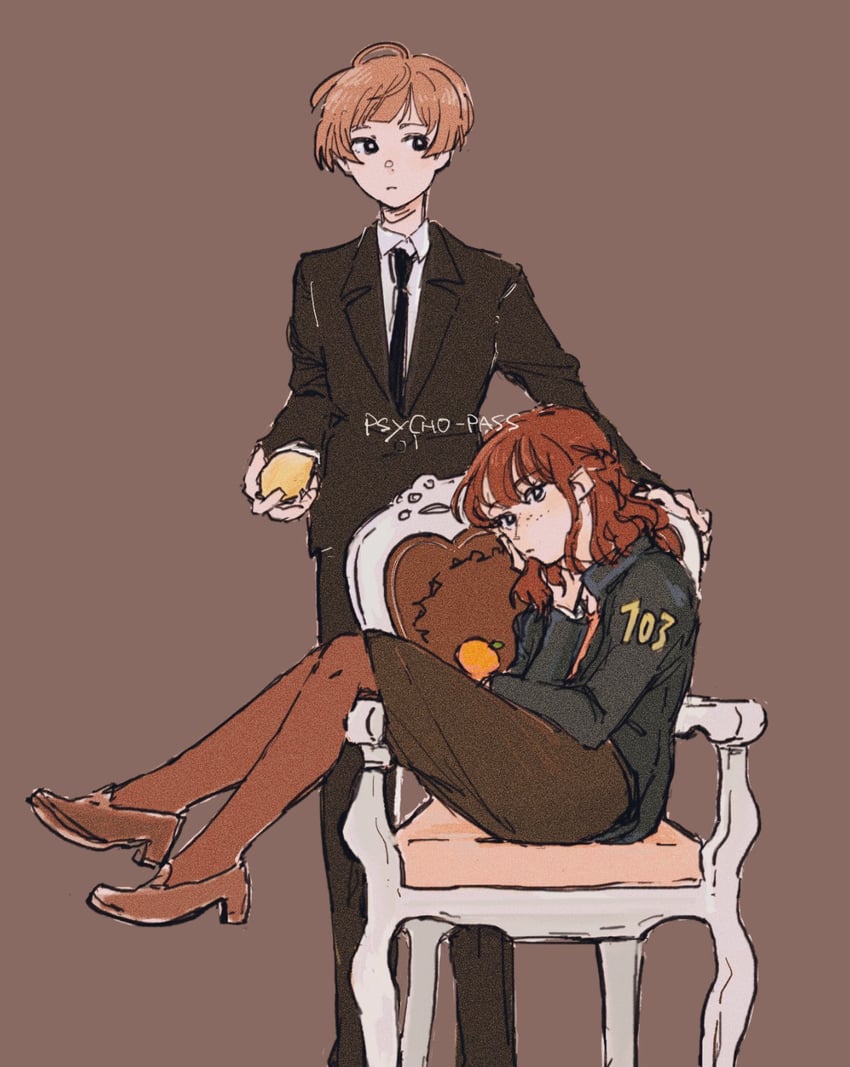 tsunemori akane and shimotsuki mika (psycho-pass) drawn by suhukit