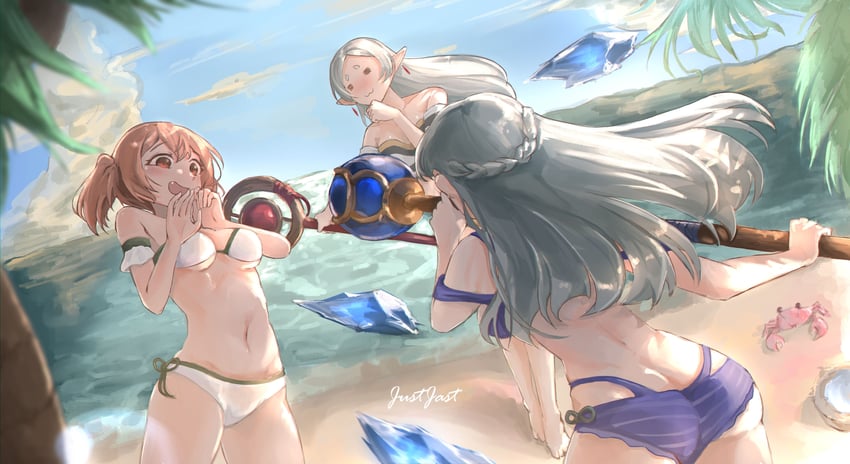 frieren, lawine, and kanne (sousou no frieren) drawn by justjast