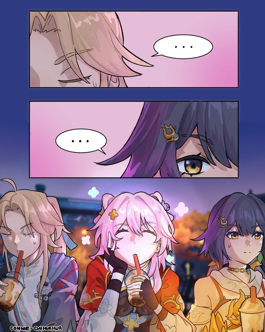 march 7th, yunli, and yanqing (honkai and 1 more) drawn by connie-chihuahua