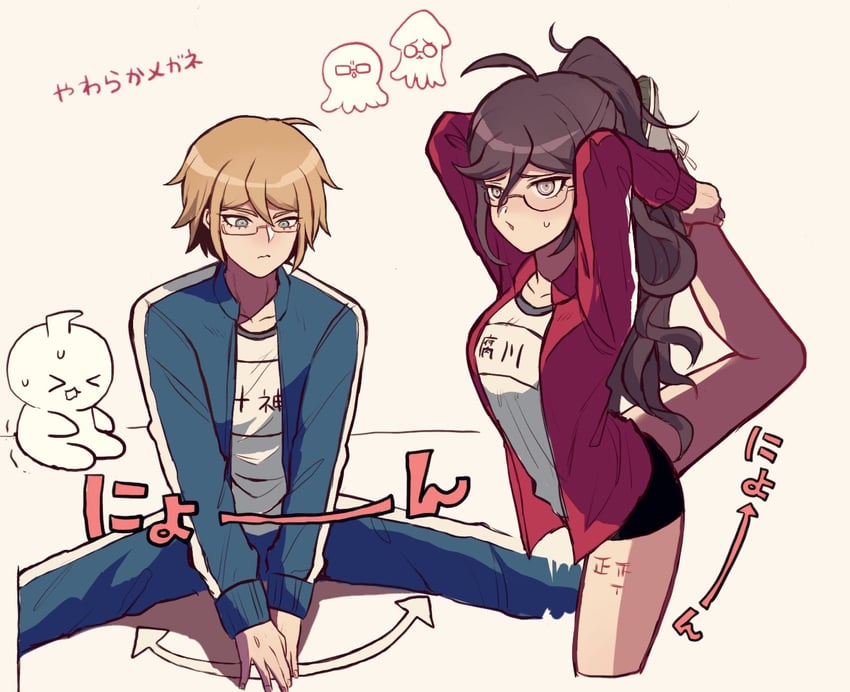 naegi makoto, fukawa toko, and togami byakuya (danganronpa and 1 more) drawn by funya_(nekokaitaia)