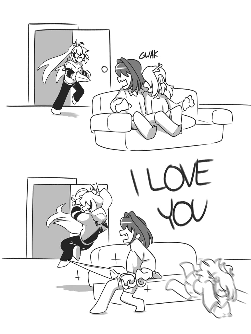 ouro kronii, nanashi mumei, and ceres fauna (hololive and 1 more) drawn by namelessakikaze