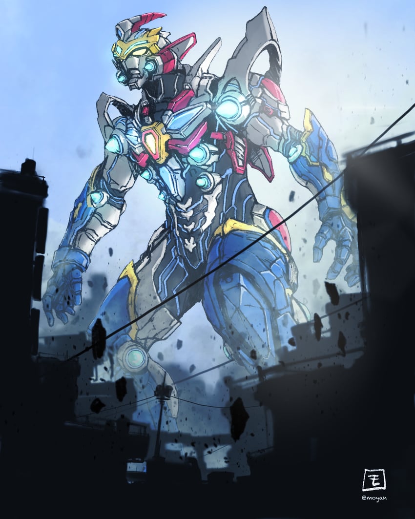 gridman and gridman universe fighter (gridman universe) drawn by moyan