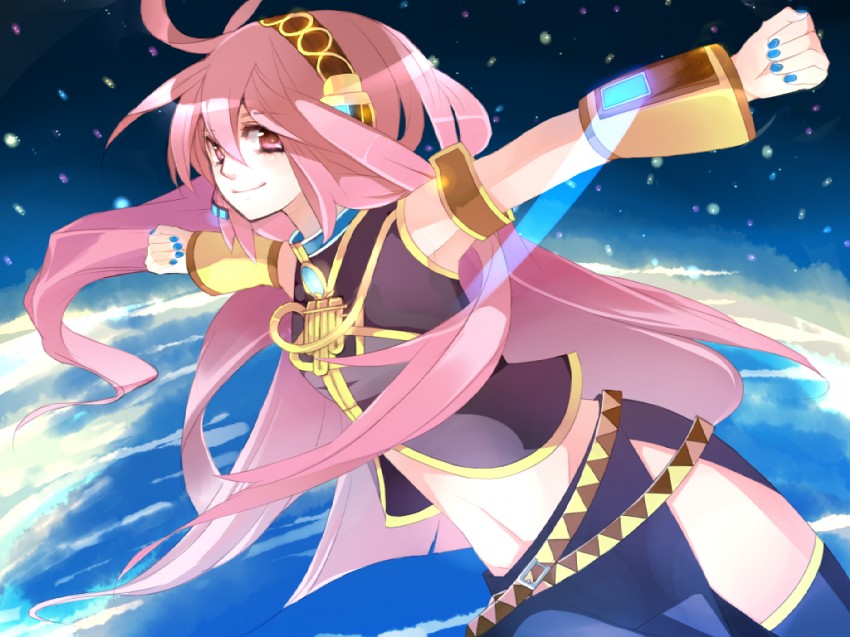 megurine luka (vocaloid and 1 more) drawn by atsumi_jun