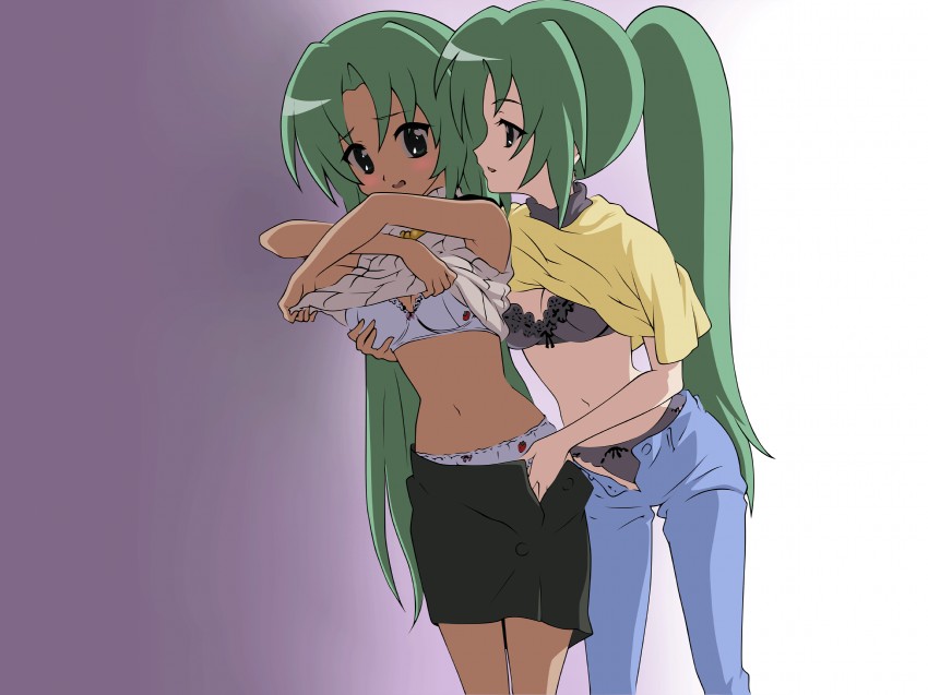 sonozaki mion and sonozaki shion (higurashi no naku koro ni) drawn by numata_seiya