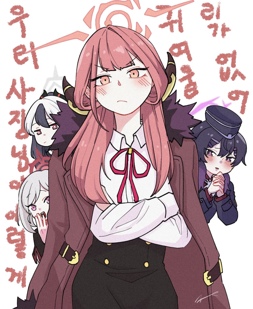 kayoko, aru, mutsuki, and haruka (blue archive and 1 more) drawn by ging_(alienginggu)