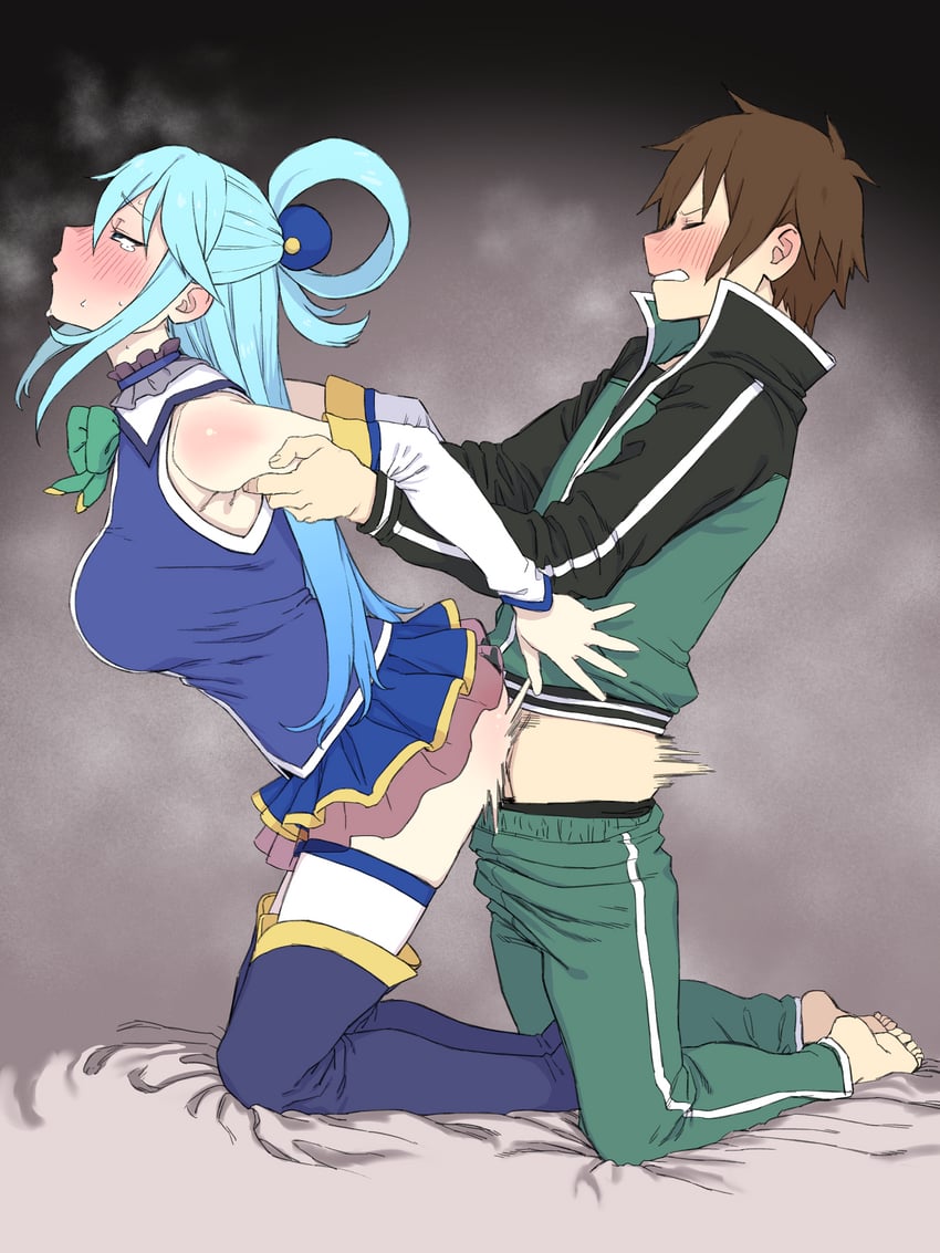 aqua and satou kazuma (kono subarashii sekai ni shukufuku wo!) drawn by t303