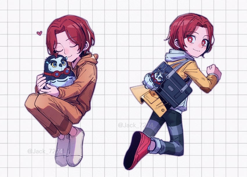 kamishiro nagisa and lufel (persona and 2 more) drawn by jack_7274
