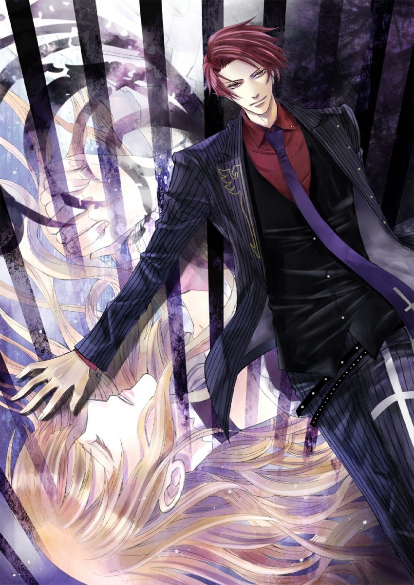 beatrice, ushiromiya battler, and black battler (umineko no naku koro ni) drawn by kaoru
