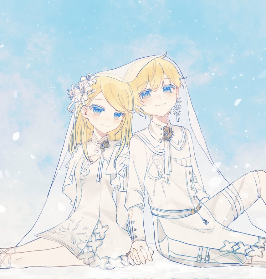 kagamine rin and kagamine len (vocaloid and 1 more) drawn by eob