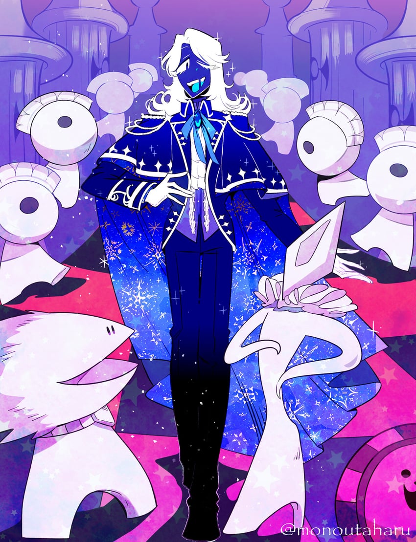 rouxls kaard, ponman, mr. society, and mr. elegance (deltarune) drawn by taharu_(papiyas)