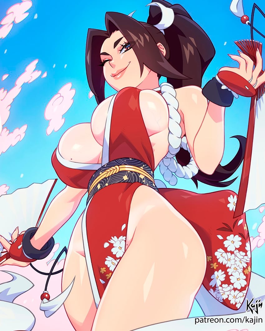 shiranui mai (the king of fighters and 1 more) drawn by kajin_(kajinman)