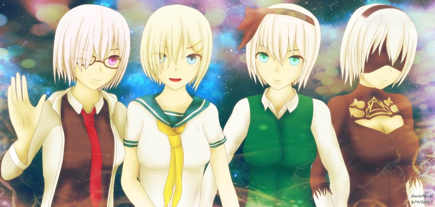 konpaku youmu, mash kyrielight, 2b, and hamakaze (touhou and 4 more) drawn by amirmustaqi