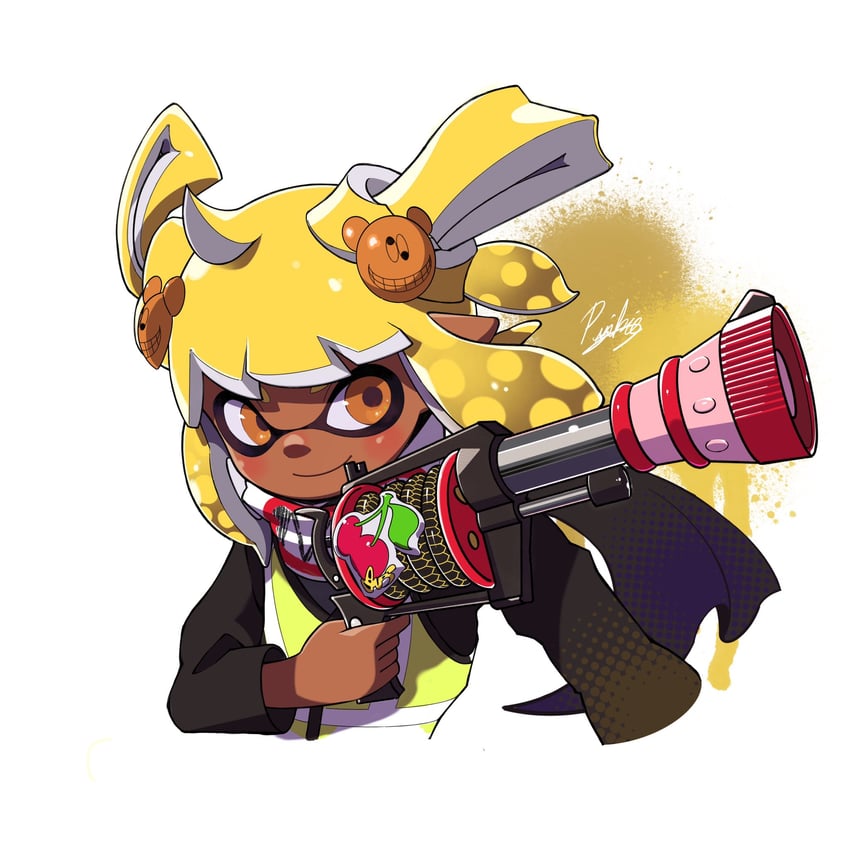 inkling player character and inkling girl (splatoon) drawn by mhxbump