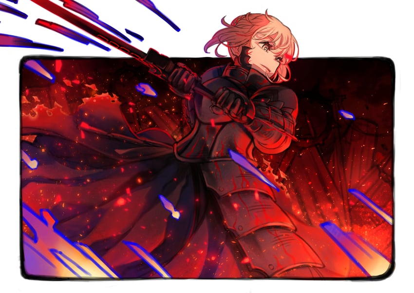 artoria pendragon and saber alter (fate and 1 more) drawn by ugo_(artist)