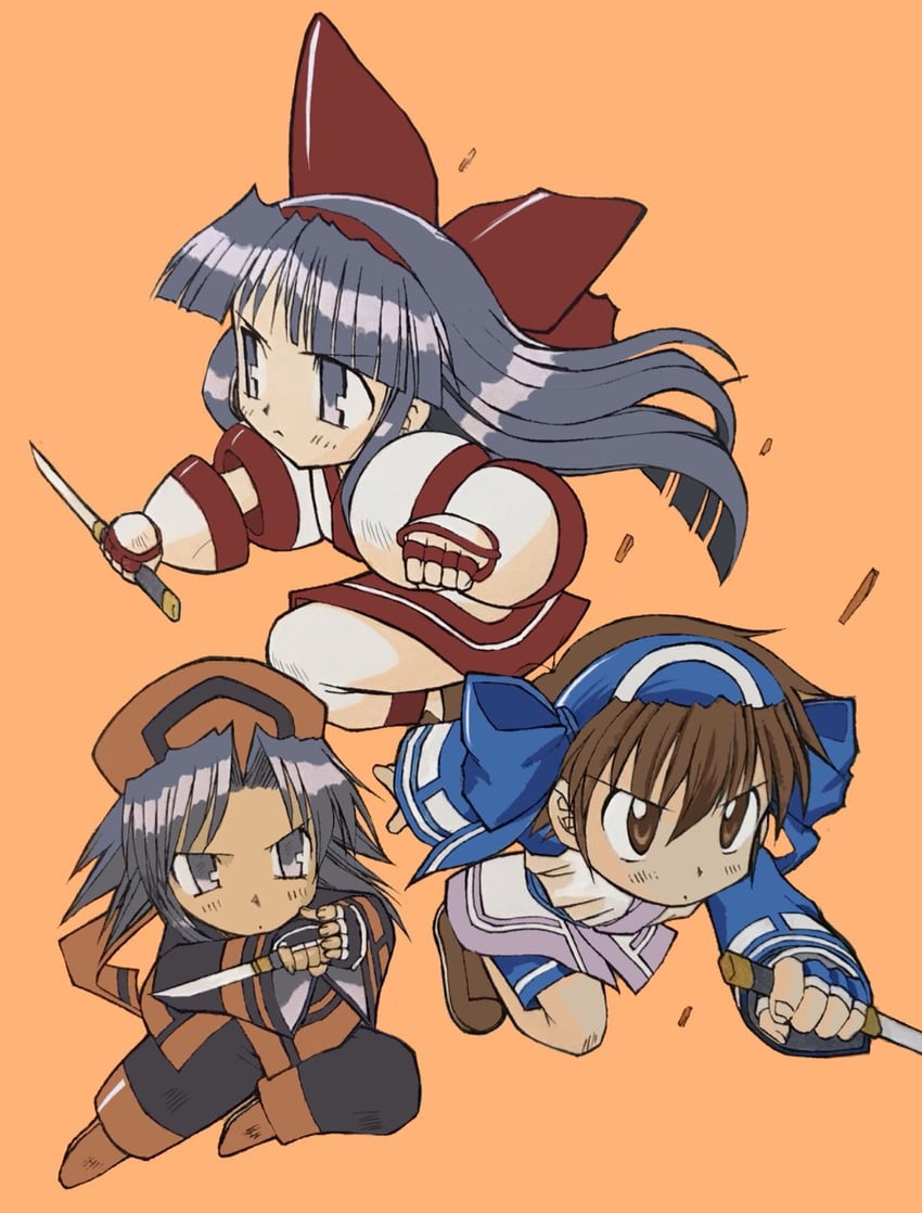 nakoruru, rimururu, and rera (samurai spirits) drawn by hisashi_kadota