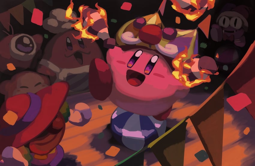 kirby, waddle dee, marx, waddle doo, chef kawasaki, and 2 more (kirby) drawn by suyasuyabi