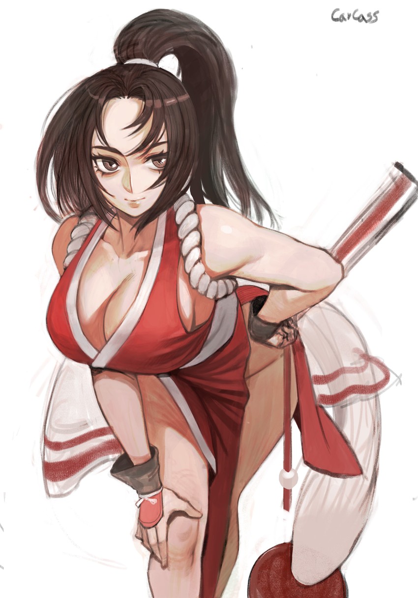 shiranui mai (the king of fighters and 1 more) drawn by carcass_(artist)