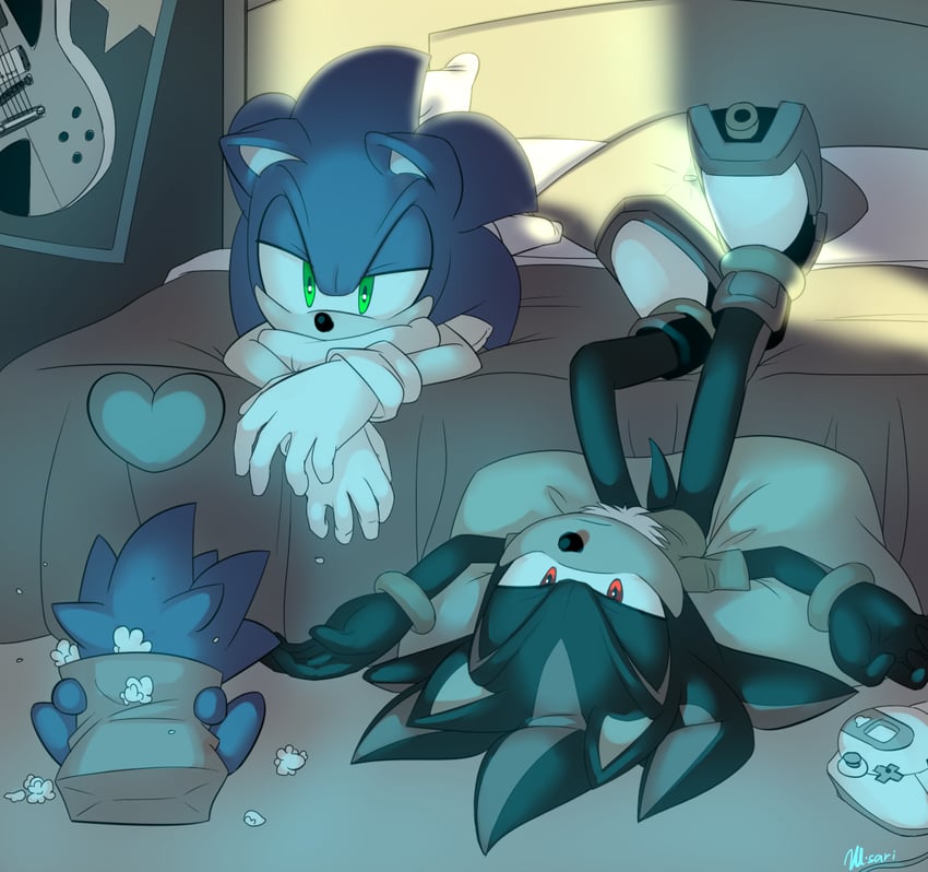 sonic the hedgehog, shadow the hedgehog, neutral chao, and sonic chao (sonic) drawn by myly14